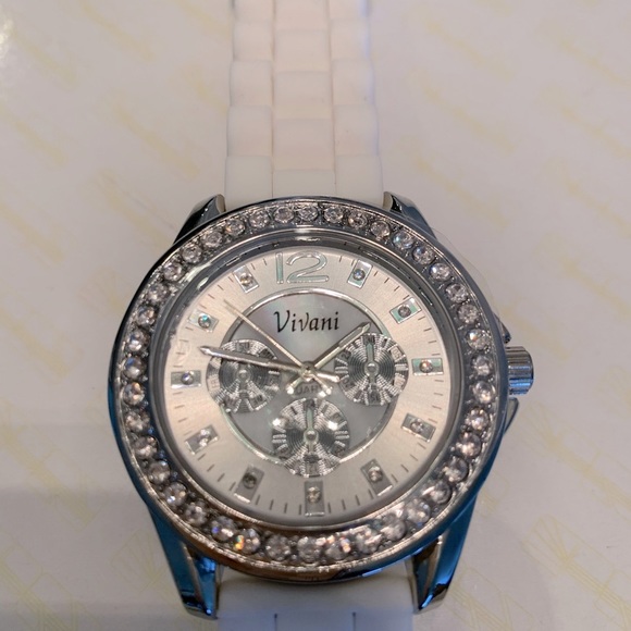 👗 Vivani Fashion Watch White Silcone Band Silver - Picture 6 of 6